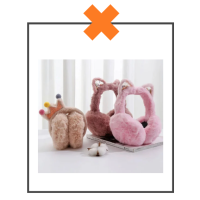 Oorwarmers fluffy kroon roze